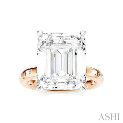 Emerald Shape Semi-Mount Diamond Engagement Ring