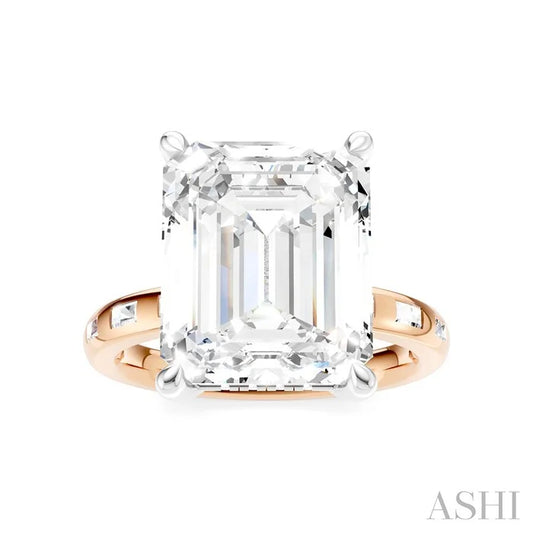 Emerald Shape Semi-Mount Diamond Engagement Ring