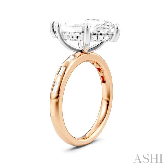 Marquise Shape Semi-Mount Diamond Engagement Ring