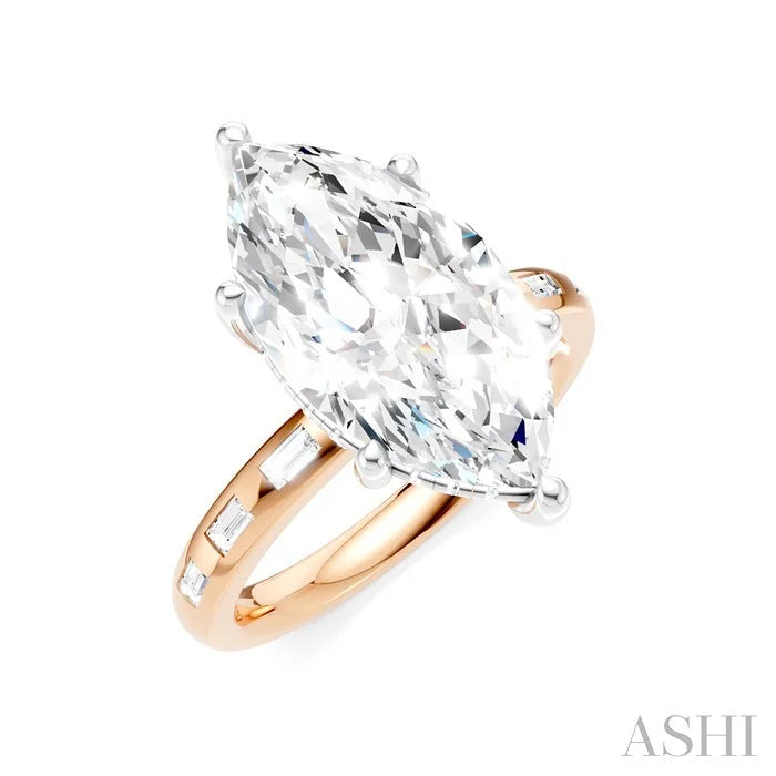Marquise Shape Semi-Mount Diamond Engagement Ring
