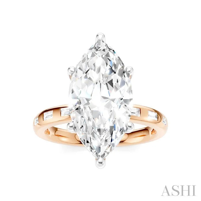 Marquise Shape Semi-Mount Diamond Engagement Ring