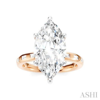 Marquise Shape Semi-Mount Diamond Engagement Ring