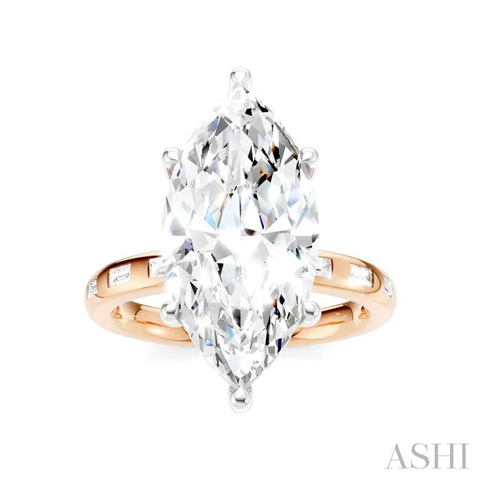 Marquise Shape Semi-Mount Diamond Engagement Ring