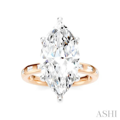 Marquise Shape Semi-Mount Diamond Engagement Ring
