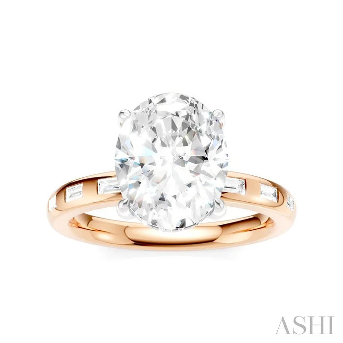 Oval Shape Semi-Mount Diamond Engagement Ring