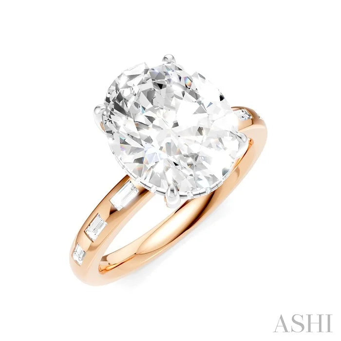 Oval Shape Semi-Mount Diamond Engagement Ring