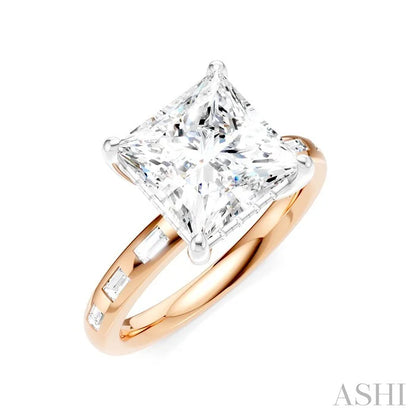 Princess Shape Semi-Mount Diamond Engagement Ring