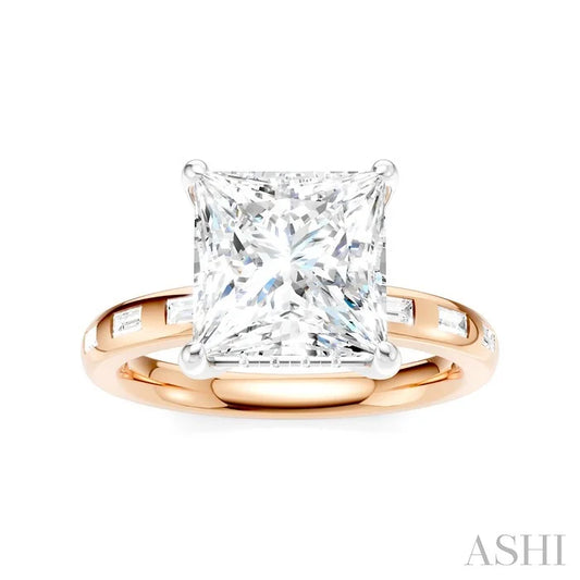 Princess Shape Semi-Mount Diamond Engagement Ring