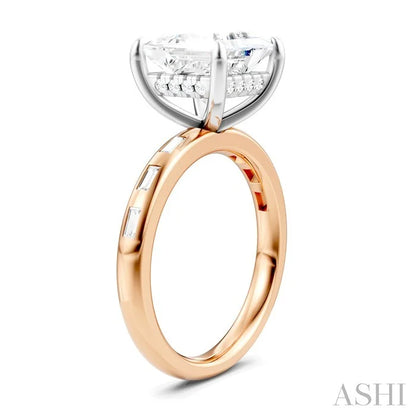 Princess Shape Semi-Mount Diamond Engagement Ring