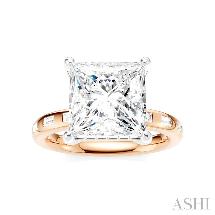 Princess Shape Semi-Mount Diamond Engagement Ring