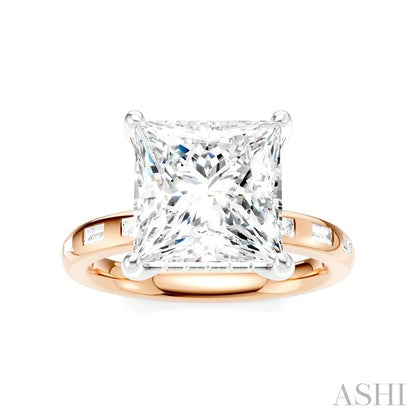 Princess Shape Semi-Mount Diamond Engagement Ring