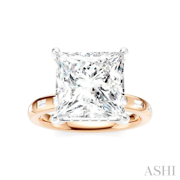Princess Shape Semi-Mount Diamond Engagement Ring