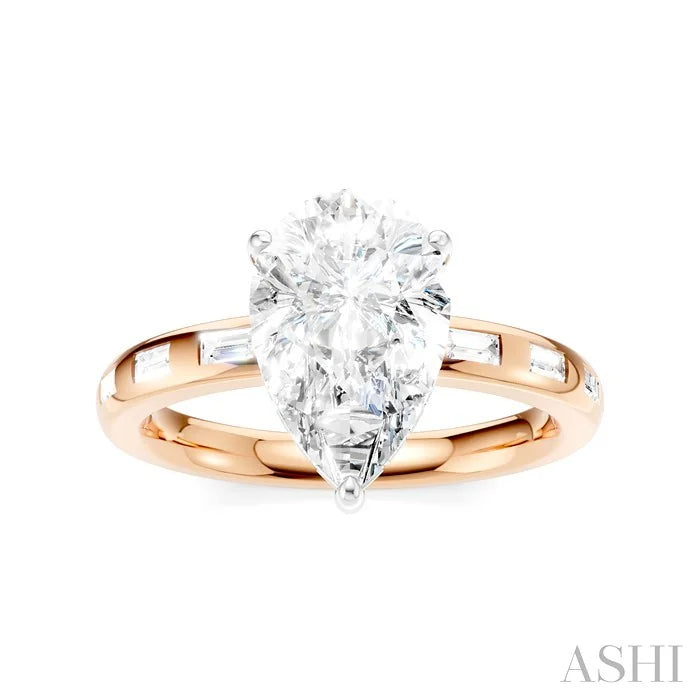 Pear Shape Semi-Mount Diamond Engagement Ring