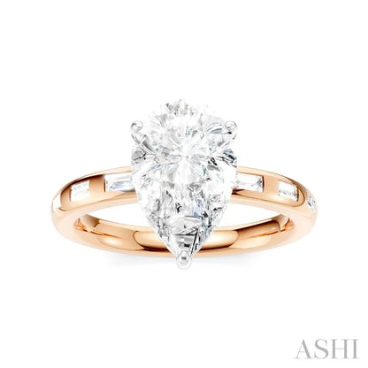 Pear Shape Semi-Mount Diamond Engagement Ring