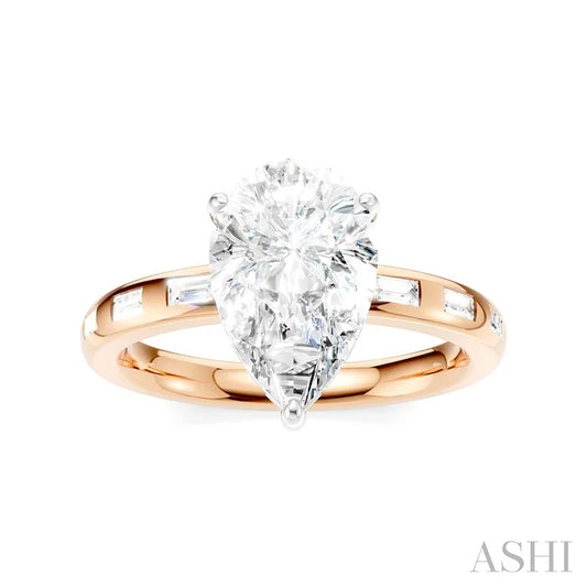 Pear Shape Semi-Mount Diamond Engagement Ring
