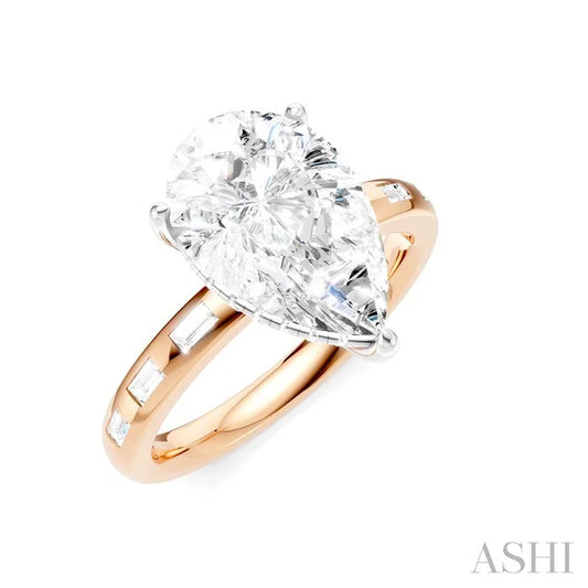 Pear Shape Semi-Mount Diamond Engagement Ring