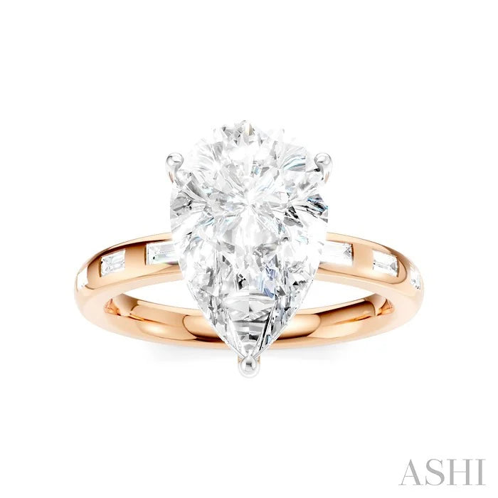 Pear Shape Semi-Mount Diamond Engagement Ring