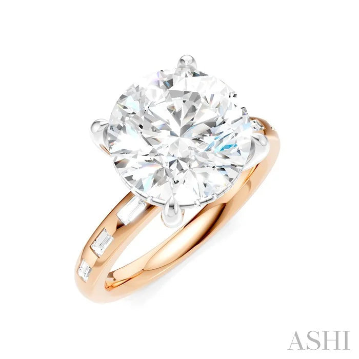 Round Shape Semi-Mount Diamond Engagement Ring