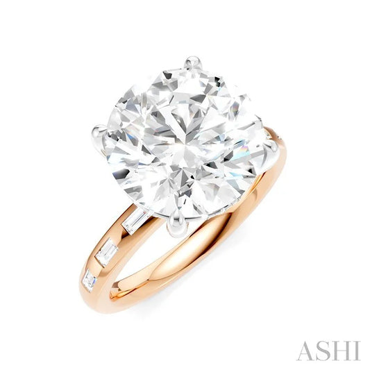 Round Shape Semi-Mount Diamond Engagement Ring