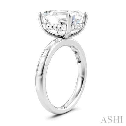Emerald Shape Semi-Mount Diamond Engagement Ring