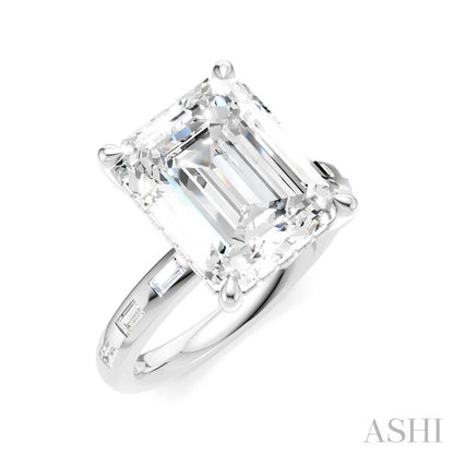 Emerald Shape Semi-Mount Diamond Engagement Ring