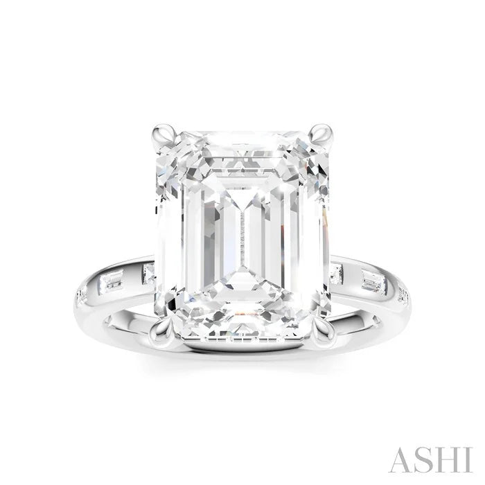 Emerald Shape Semi-Mount Diamond Engagement Ring