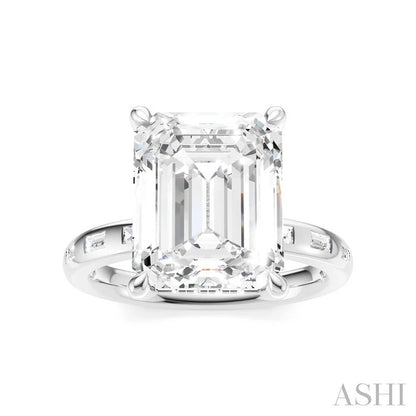 Emerald Shape Semi-Mount Diamond Engagement Ring