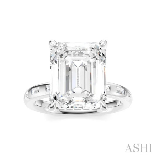 Emerald Shape Semi-Mount Diamond Engagement Ring