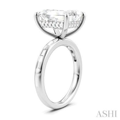 Emerald Shape Semi-Mount Diamond Engagement Ring