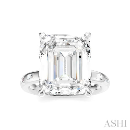 Emerald Shape Semi-Mount Diamond Engagement Ring