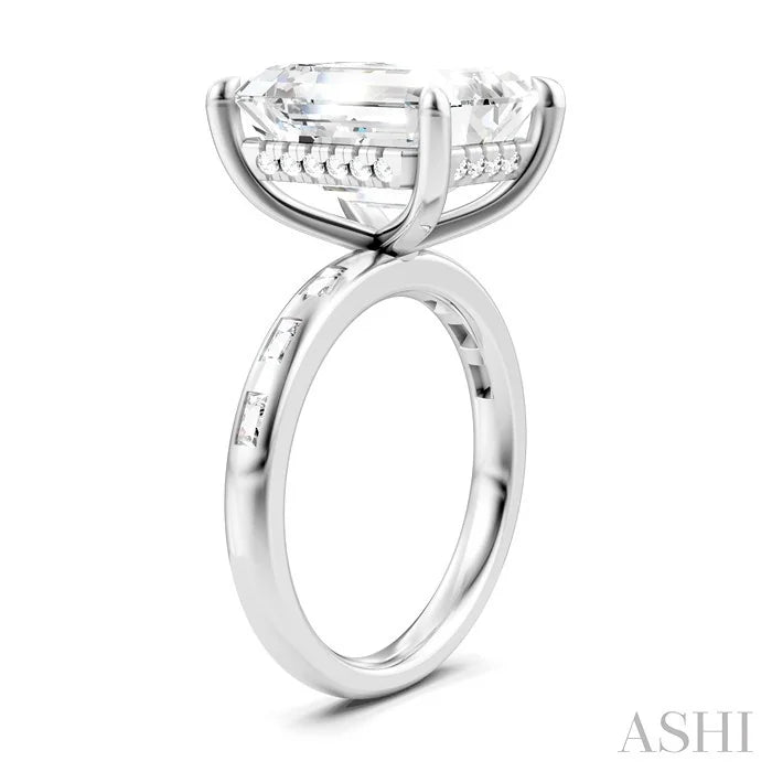 Emerald Shape Semi-Mount Diamond Engagement Ring