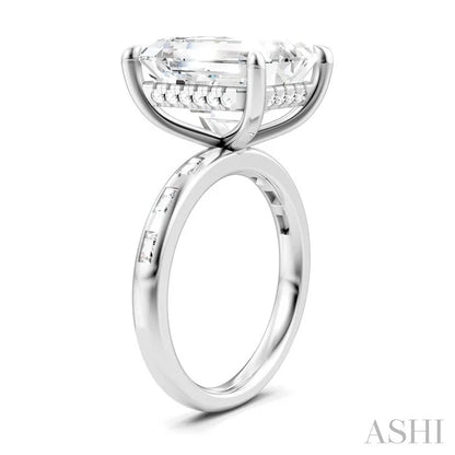 Emerald Shape Semi-Mount Diamond Engagement Ring