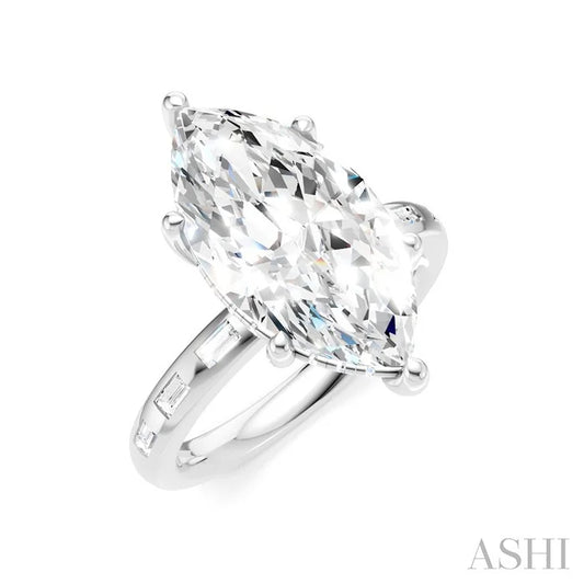 Marquise Shape Semi-Mount Diamond Engagement Ring