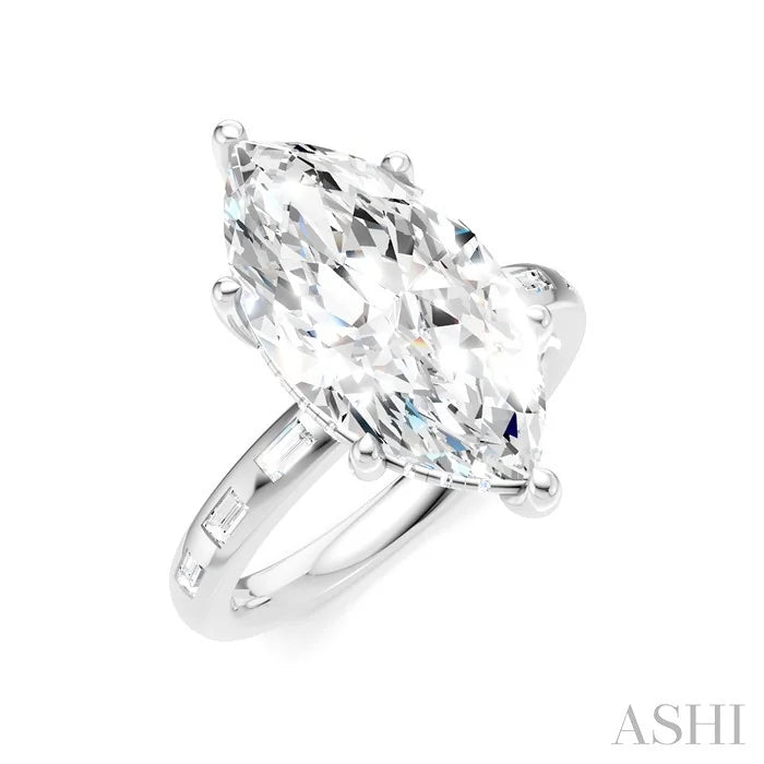 Marquise Shape Semi-Mount Diamond Engagement Ring