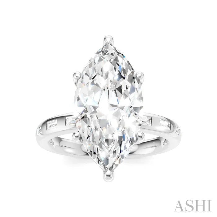 Marquise Shape Semi-Mount Diamond Engagement Ring