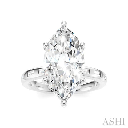 Marquise Shape Semi-Mount Diamond Engagement Ring