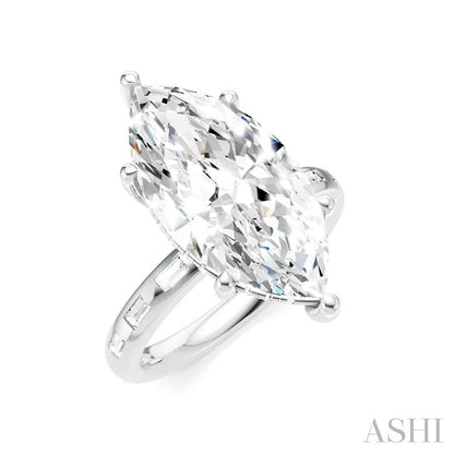 Marquise Shape Semi-Mount Diamond Engagement Ring