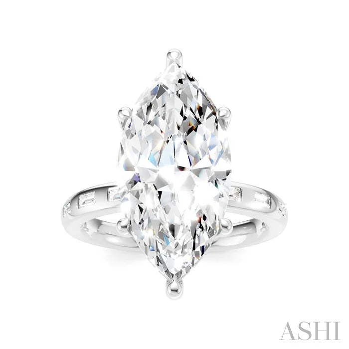 Marquise Shape Semi-Mount Diamond Engagement Ring