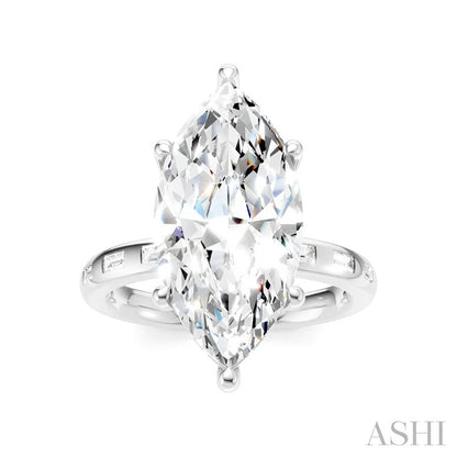Marquise Shape Semi-Mount Diamond Engagement Ring