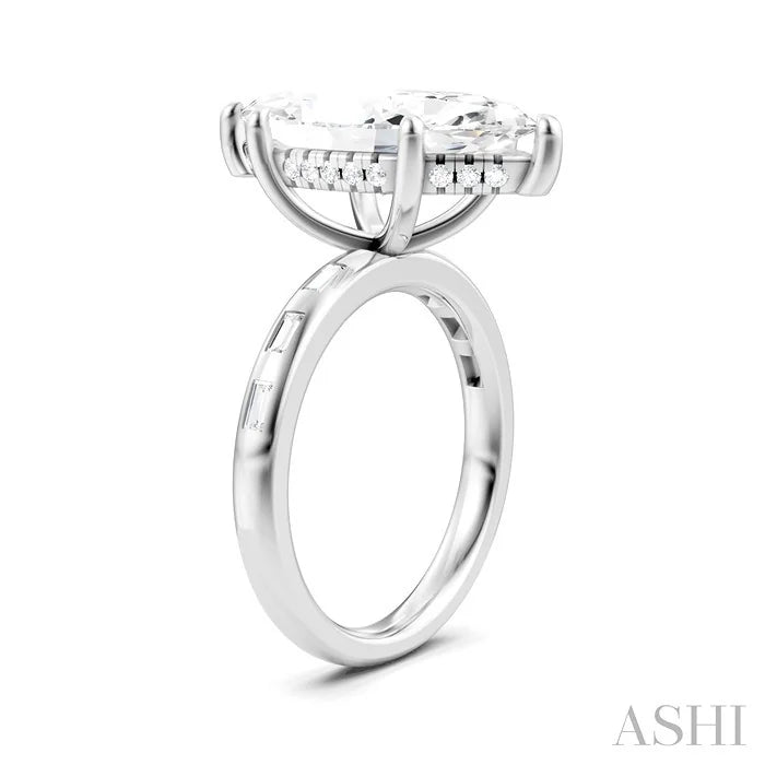 Marquise Shape Semi-Mount Diamond Engagement Ring