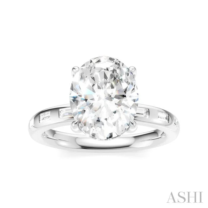 Oval Shape Semi-Mount Diamond Engagement Ring