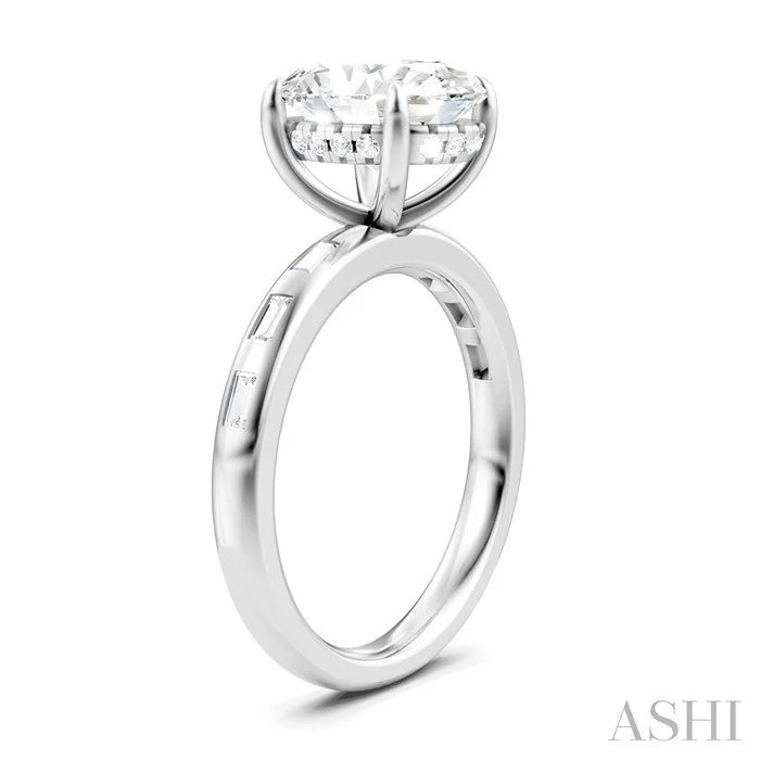 Oval Shape Semi-Mount Diamond Engagement Ring