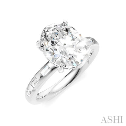 Oval Shape Semi-Mount Diamond Engagement Ring