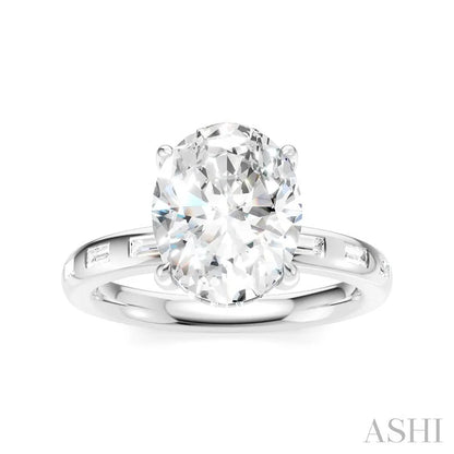 Oval Shape Semi-Mount Diamond Engagement Ring