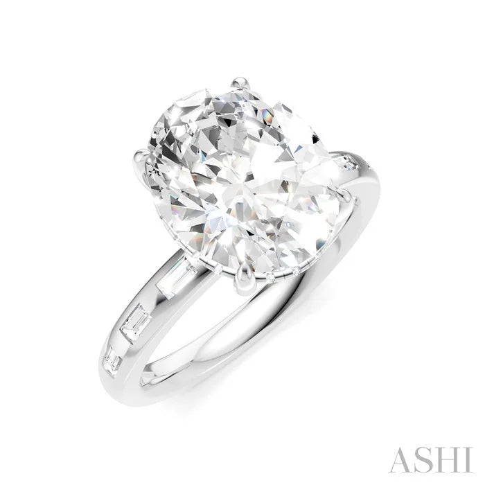 Oval Shape Semi-Mount Diamond Engagement Ring
