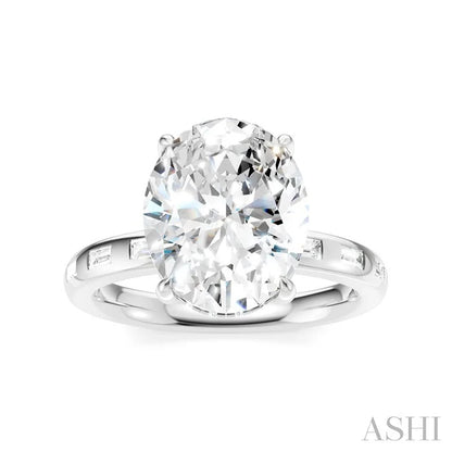 Oval Shape Semi-Mount Diamond Engagement Ring