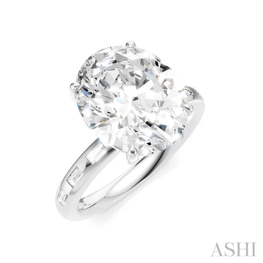Oval Shape Semi-Mount Diamond Engagement Ring