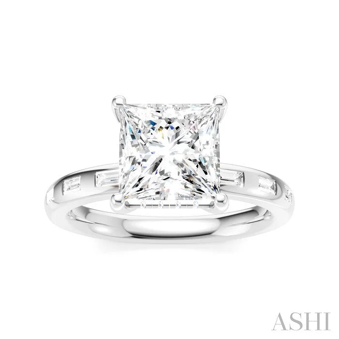 Princess Shape Semi-Mount Diamond Engagement Ring