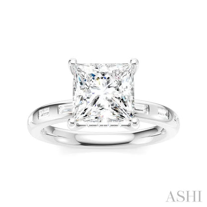 Princess Shape Semi-Mount Diamond Engagement Ring