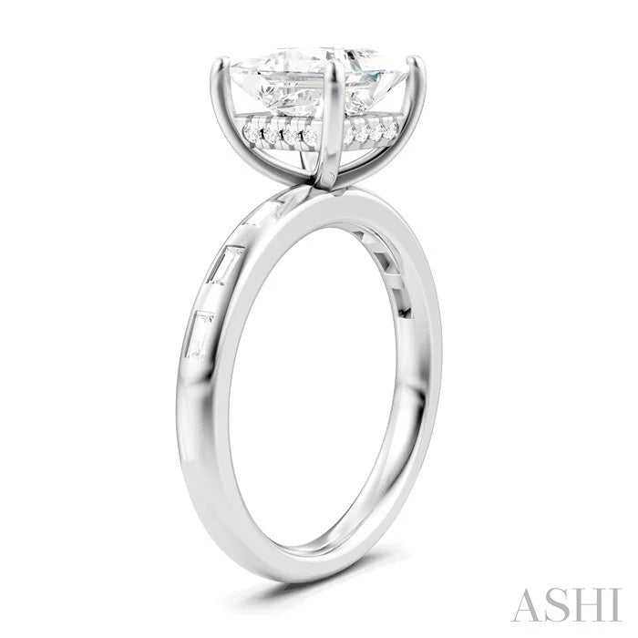 Princess Shape Semi-Mount Diamond Engagement Ring